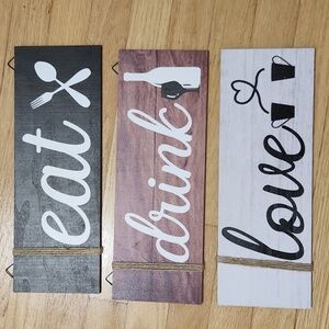 Eat Drink Love Wall Decor Signs